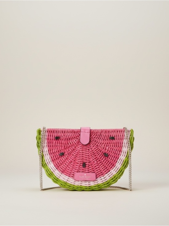 Kate Spade Watermelon Wicker Crossbody Novelty Bag NWT Chain Strap - Picture 6 of 13